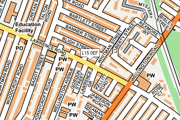 L15 0EF map - OS OpenMap – Local (Ordnance Survey)