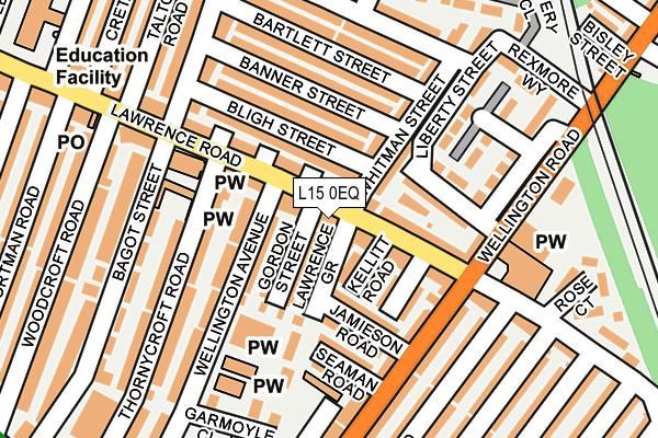 L15 0EQ map - OS OpenMap – Local (Ordnance Survey)