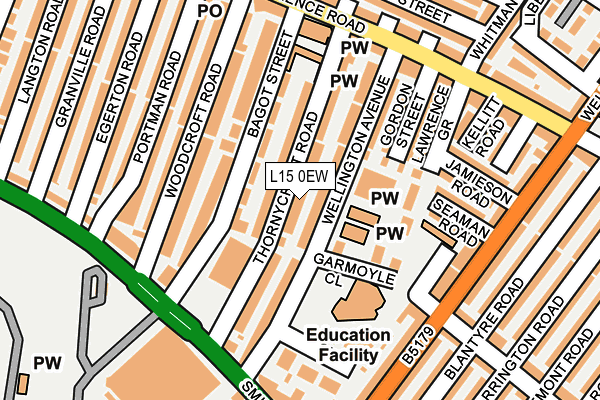 L15 0EW map - OS OpenMap – Local (Ordnance Survey)