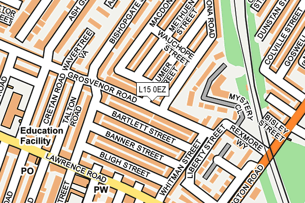 L15 0EZ map - OS OpenMap – Local (Ordnance Survey)