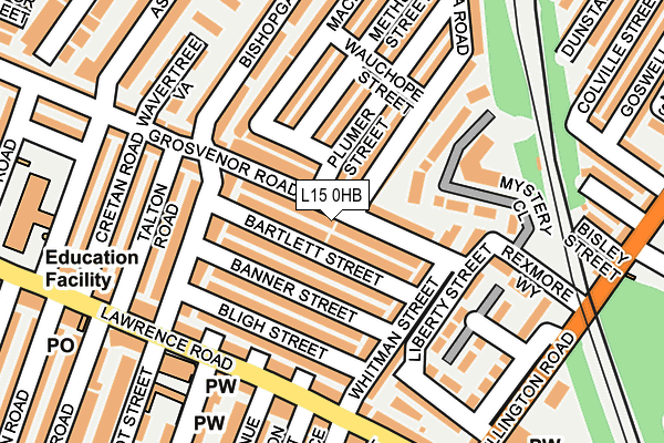 L15 0HB map - OS OpenMap – Local (Ordnance Survey)