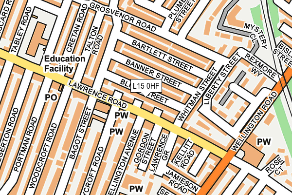 L15 0HF map - OS OpenMap – Local (Ordnance Survey)