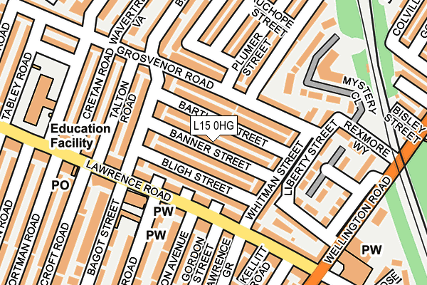 L15 0HG map - OS OpenMap – Local (Ordnance Survey)