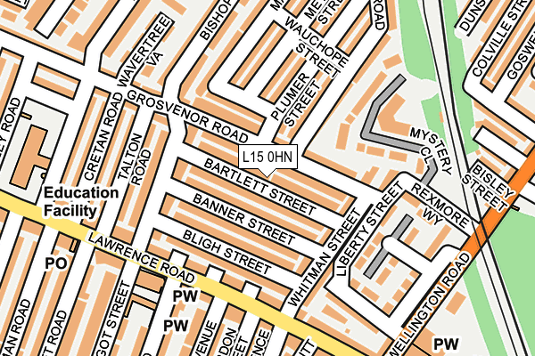 L15 0HN map - OS OpenMap – Local (Ordnance Survey)