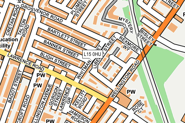 L15 0HU map - OS OpenMap – Local (Ordnance Survey)