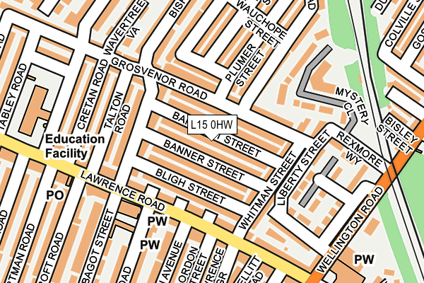 L15 0HW map - OS OpenMap – Local (Ordnance Survey)