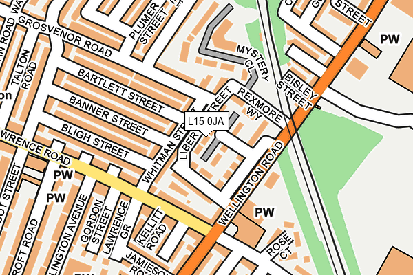 L15 0JA map - OS OpenMap – Local (Ordnance Survey)