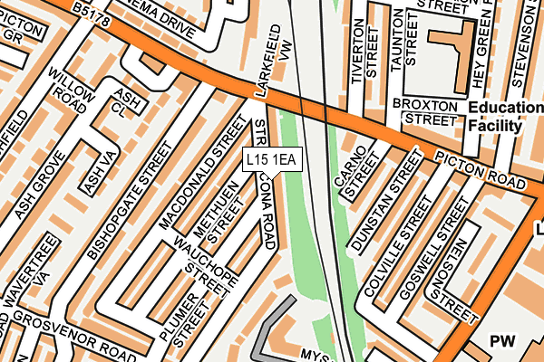 L15 1EA map - OS OpenMap – Local (Ordnance Survey)