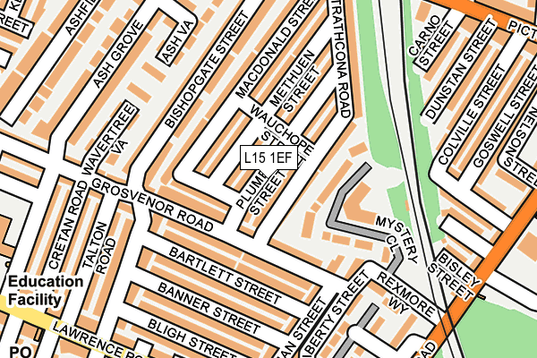 L15 1EF map - OS OpenMap – Local (Ordnance Survey)