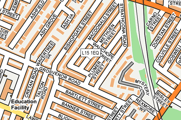 L15 1EQ map - OS OpenMap – Local (Ordnance Survey)
