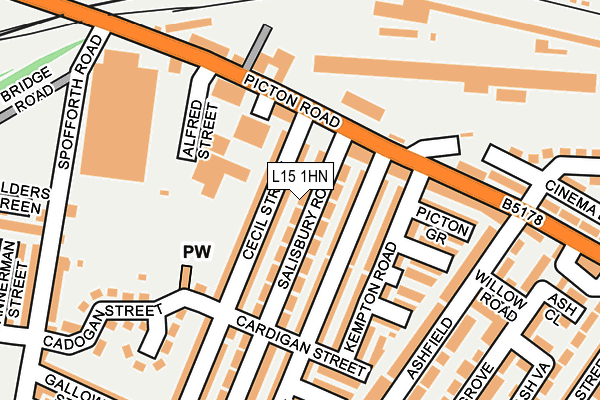 L15 1HN map - OS OpenMap – Local (Ordnance Survey)