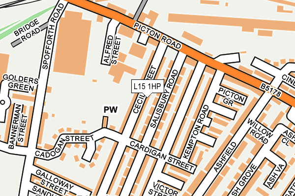 L15 1HP map - OS OpenMap – Local (Ordnance Survey)
