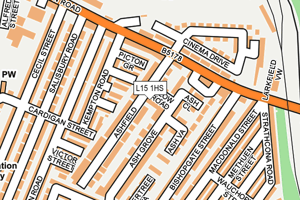 L15 1HS map - OS OpenMap – Local (Ordnance Survey)