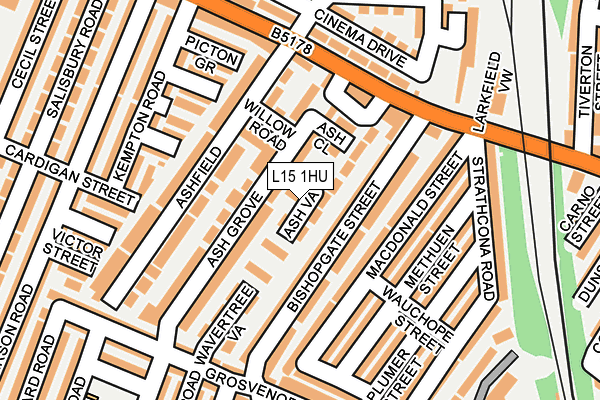 L15 1HU map - OS OpenMap – Local (Ordnance Survey)