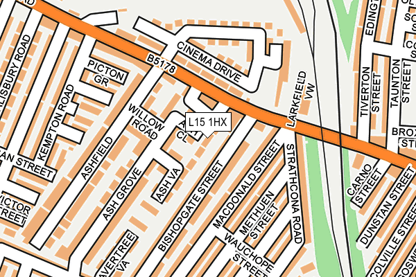 L15 1HX map - OS OpenMap – Local (Ordnance Survey)