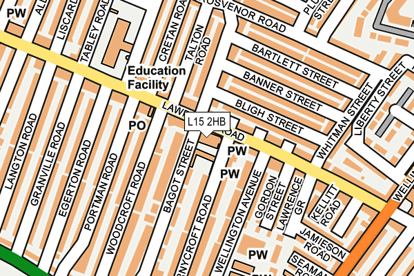 L15 2HB map - OS OpenMap – Local (Ordnance Survey)