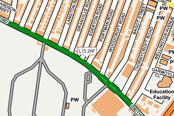 L15 2HF map - OS OpenMap – Local (Ordnance Survey)