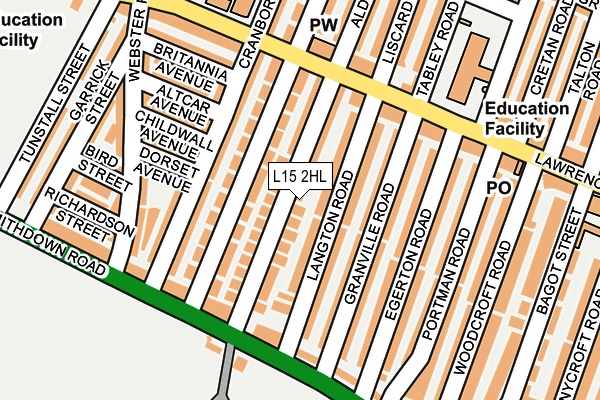 L15 2HL map - OS OpenMap – Local (Ordnance Survey)