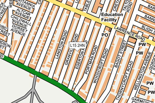 L15 2HN map - OS OpenMap – Local (Ordnance Survey)
