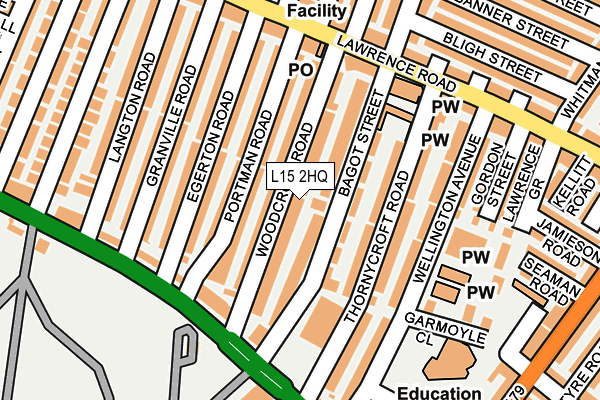 L15 2HQ map - OS OpenMap – Local (Ordnance Survey)