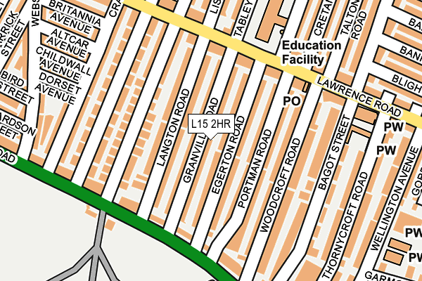 L15 2HR map - OS OpenMap – Local (Ordnance Survey)