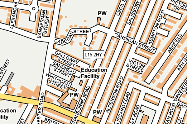 L15 2HY map - OS OpenMap – Local (Ordnance Survey)