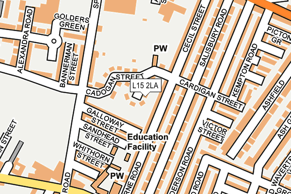 L15 2LA map - OS OpenMap – Local (Ordnance Survey)