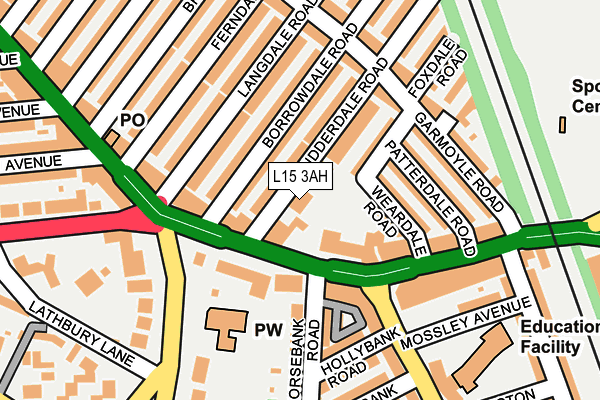 L15 3AH map - OS OpenMap – Local (Ordnance Survey)