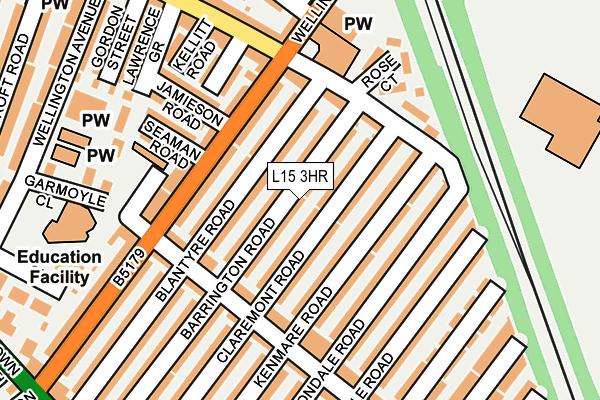 L15 3HR map - OS OpenMap – Local (Ordnance Survey)