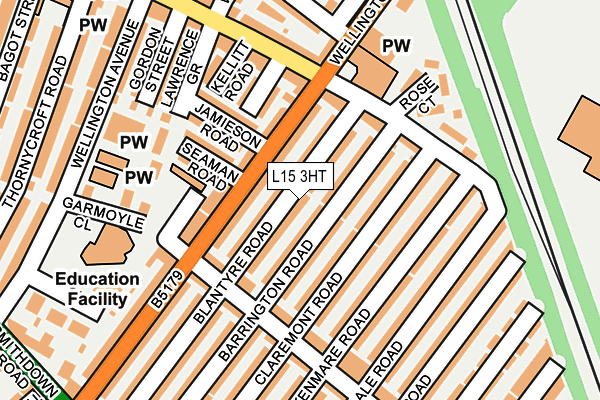 L15 3HT map - OS OpenMap – Local (Ordnance Survey)