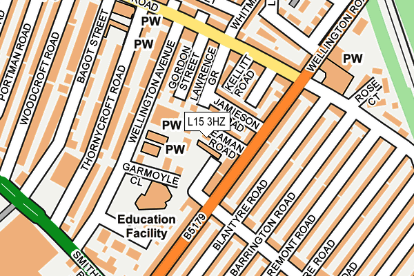 L15 3HZ map - OS OpenMap – Local (Ordnance Survey)
