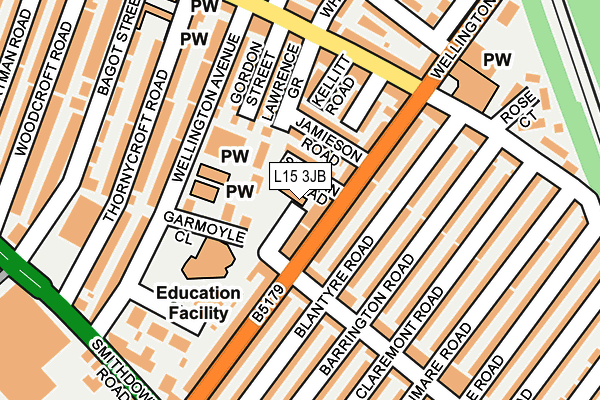 L15 3JB map - OS OpenMap – Local (Ordnance Survey)