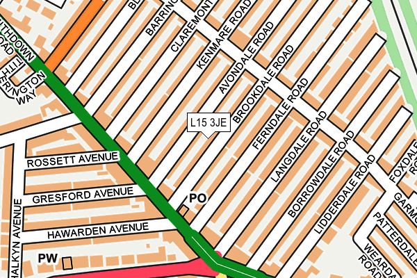 L15 3JE map - OS OpenMap – Local (Ordnance Survey)