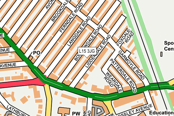 L15 3JG map - OS OpenMap – Local (Ordnance Survey)