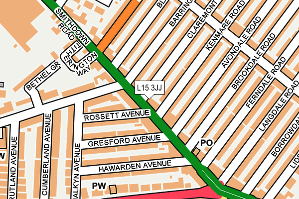 L15 3JJ map - OS OpenMap – Local (Ordnance Survey)