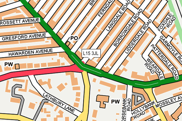 L15 3JL map - OS OpenMap – Local (Ordnance Survey)
