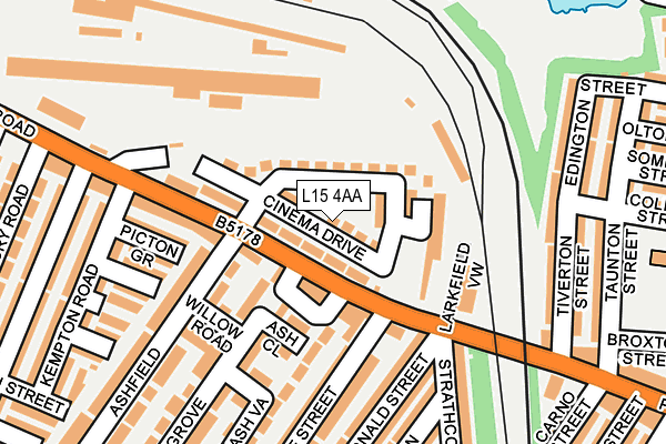 L15 4AA map - OS OpenMap – Local (Ordnance Survey)