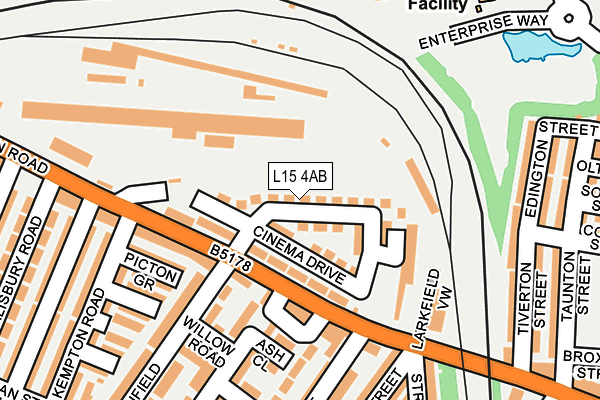 L15 4AB map - OS OpenMap – Local (Ordnance Survey)