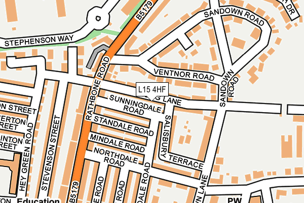 L15 4HF map - OS OpenMap – Local (Ordnance Survey)