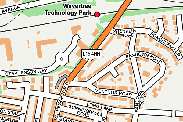 L15 4HH map - OS OpenMap – Local (Ordnance Survey)