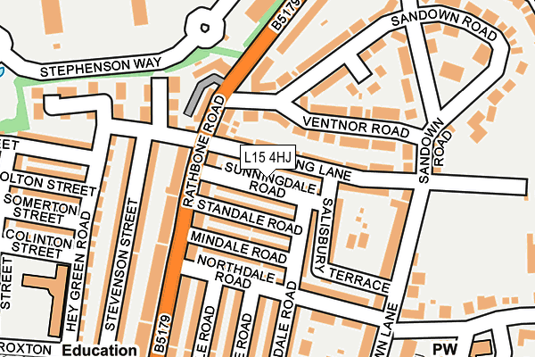 L15 4HJ map - OS OpenMap – Local (Ordnance Survey)