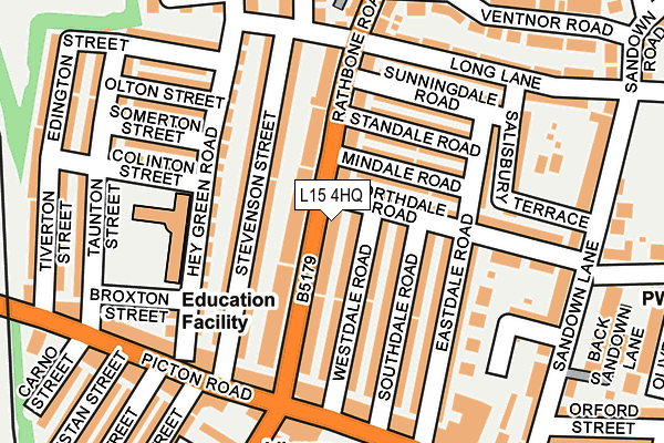 L15 4HQ map - OS OpenMap – Local (Ordnance Survey)