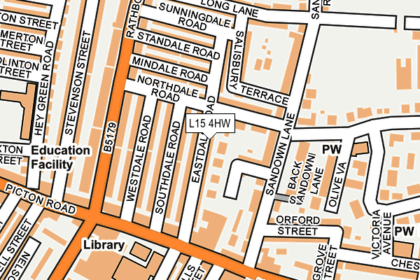 L15 4HW map - OS OpenMap – Local (Ordnance Survey)