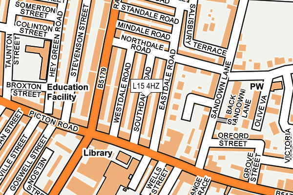 L15 4HZ map - OS OpenMap – Local (Ordnance Survey)