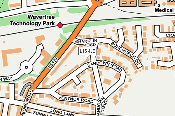 L15 4JE map - OS OpenMap – Local (Ordnance Survey)
