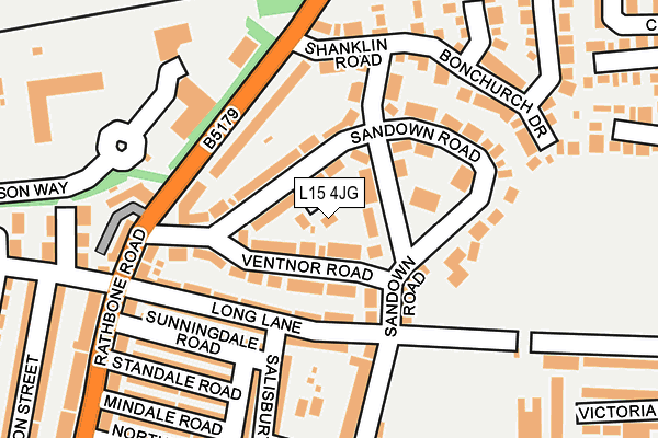 L15 4JG map - OS OpenMap – Local (Ordnance Survey)