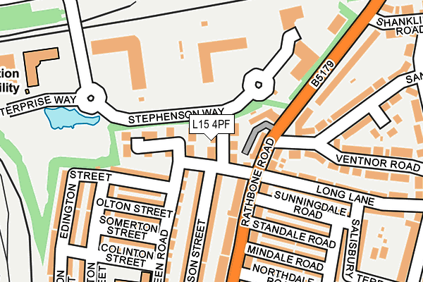 L15 4PF map - OS OpenMap – Local (Ordnance Survey)