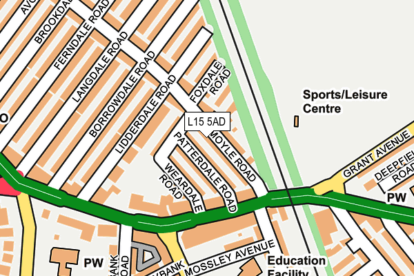 L15 5AD map - OS OpenMap – Local (Ordnance Survey)