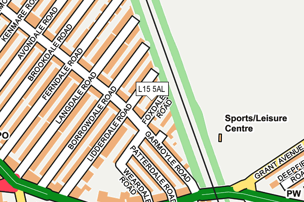 L15 5AL map - OS OpenMap – Local (Ordnance Survey)