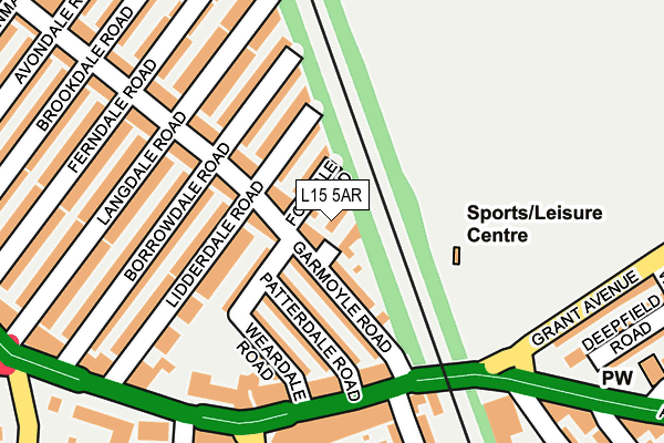 L15 5AR map - OS OpenMap – Local (Ordnance Survey)